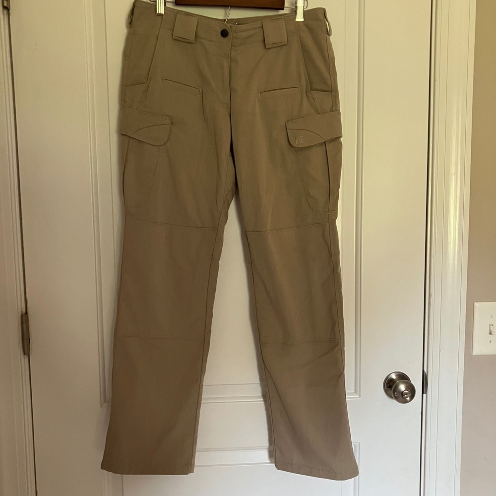5.11 Tactical Stryke Pants Womens 10 Regular Khaki Tan Ripstop Cargo 64386-055